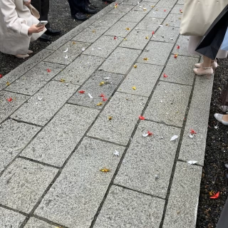 折り鶴のフラワーシャワー