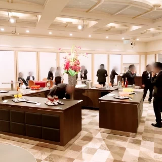 ウェルカムドリンクの場所です