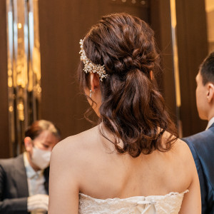 ヘアアレンジも可愛いです|641468さんのノートルダム周南/FIVESTAR WEDDINGの写真(1823529)