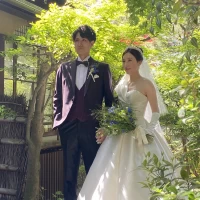 お庭での記念撮影