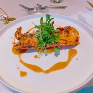 魚料理　オマール海老の雲丹味噌焼き