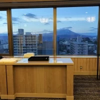 受付台の後ろには岩手山が望めます