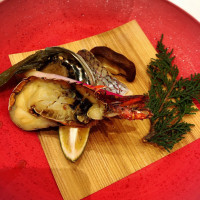 伊勢海老の木の芽焼き　鯛と鮑の豪華焼き物の盛合わせ