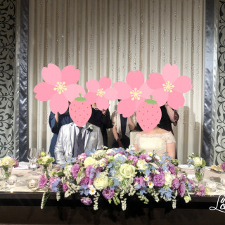 新郎新婦席。全体。