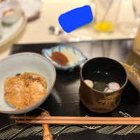 和食コースのお料理
鰻ご飯と、お吸い物、香物