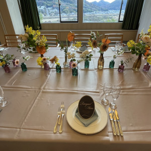 少人数の会場のテーブルコーディネート|645609さんの長良川清流ホテルの写真(1679789)