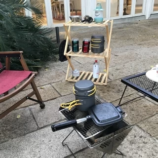 キャンプ道具を置かせてもらいました