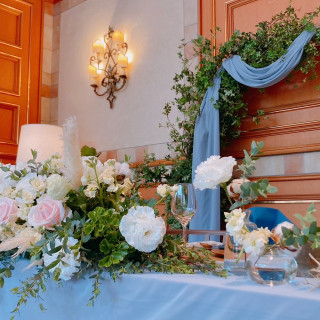 テーブル装花は直接提携のお花屋さんと相談できます