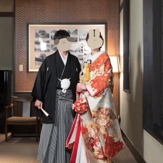 披露宴終了後に、新郎新婦だけでお色直しの写真を撮りました。