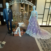 タキシードとカラードレス展示