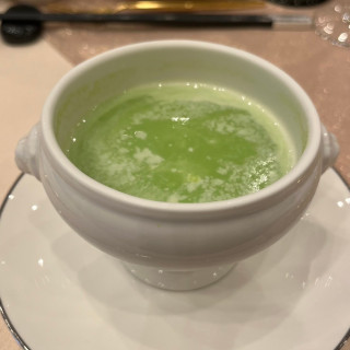 枝豆のスープだったか、
豆のスープ