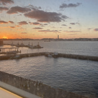 関門海峡側の景色　夕陽が綺麗でした