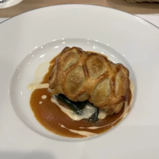 コースのお魚料理