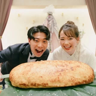 演出として私たちの共通点、特大つくねを作成いただきました！