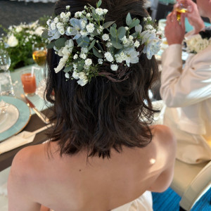 お花屋さんが用意してくださった髪飾り。|650559さんのホテルプラザ神戸の写真(1962054)