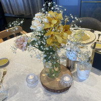 テーブルの装花がとても綺麗でした。