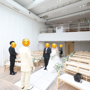 式中です。参加者が少ないため広々使えます。|652064さんの小さな結婚式 神戸西宮店（サンパレス六甲）の写真(1729704)