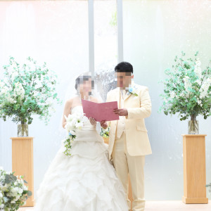 誓いの言葉です。用紙は手作りしました。|652064さんの小さな結婚式 神戸西宮店（サンパレス六甲）の写真(1729702)