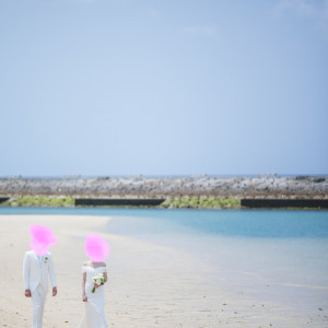 ビーチにて|652245さんのシー シェル ブルー／サザンビーチホテル＆リゾート●小さな結婚式の写真(2196267)