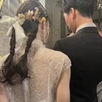 ヘアメイクさんが最強でした。アクセサリーは持ち込みました。