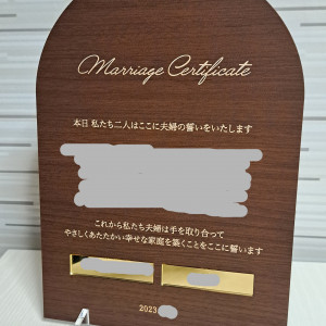 結婚証明書|653416さんのラグナスイート名古屋 ホテル＆ウェディングの写真(1934459)