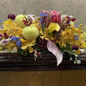 新郎新婦の席の装花|653611さんの百花籠（ひゃっかろう）- Neo Japanesque Wedding -の写真(1905460)