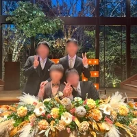 午後の式だったので披露宴の終盤は暗くなり、とても雰囲気がいい