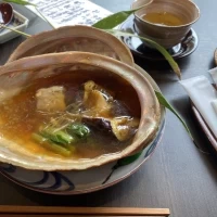 あわびが美味しかったです。
料理の演出に驚き。熱々出来たて
