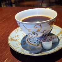 試食の食後のコーヒー(カップが素敵だったので)