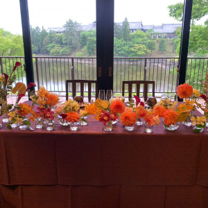 メインテーブルです！お任せでしたがとても素敵でした。|655405さんのザ キクスイロウ ナラパーク（菊水楼）の写真(1959611)