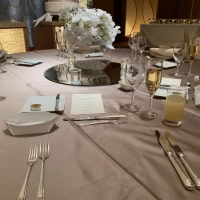 試食時の披露宴会場テーブルコーディネート