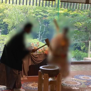 披露宴で行ったお餅つき|655983さんの三瀧荘の写真(1759468)
