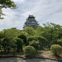 茶室から見える大阪城です