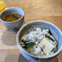 ウェディングウェアでの釜飯試食