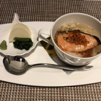 当日料理の試食で、ご飯ものとして、お茶漬けです、人気だそう。