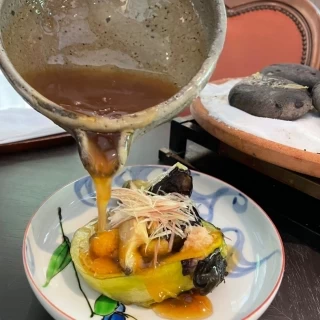 大和丸茄子の石焼き