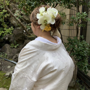 和装　髪飾り　胡蝶蘭|657428さんの夢婚 ふたりの夢をリーズナブルに叶える結婚式の写真(1772283)