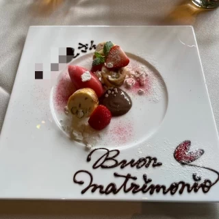 サプライズでメッセージプレートをいただきました。