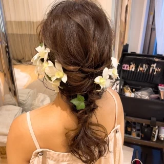 お色直しのヘアです。