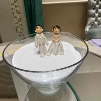 ウェディングケーキの装飾の人形です
当日の衣装、髪型でした