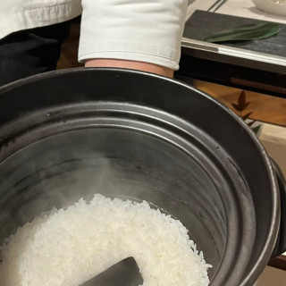 試食の肉丼で使用された釜炊きコシヒカリ