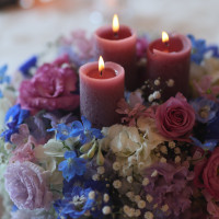 ゲストテーブル装花とキャンドル