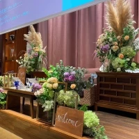 高砂の装花は造花と生花を混ぜています