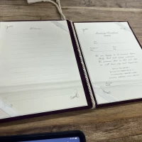 式場の芳名帳兼結婚同意書