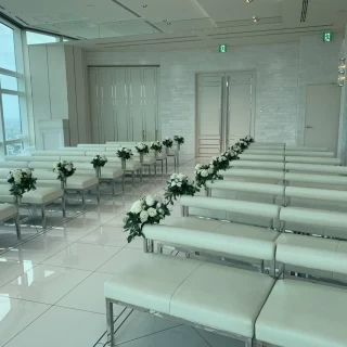 新郎新婦の立つ位置から撮影