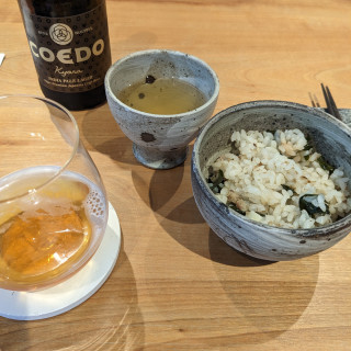 小江戸ビールと釜飯です