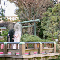 日本庭園での撮影は挙式前でした