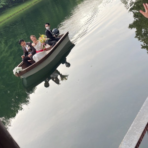 ボート入場！子供達大喜び！|666477さんのTHE NIDOM RESORT WEDDING  ニドムリゾートウエディングの写真(1844337)