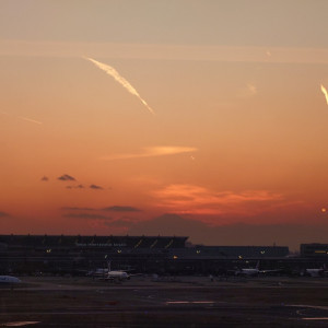 終わり頃の夕焼け景色|666526さんのスカイウエディング羽田（羽田空港ウェディング）の写真(1840540)