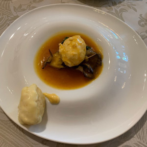 海老と魚介のクネルその魚介のエキスを使ったスープ自家製ルイユ|666975さんのピエトラ・セレーナの写真(1843622)